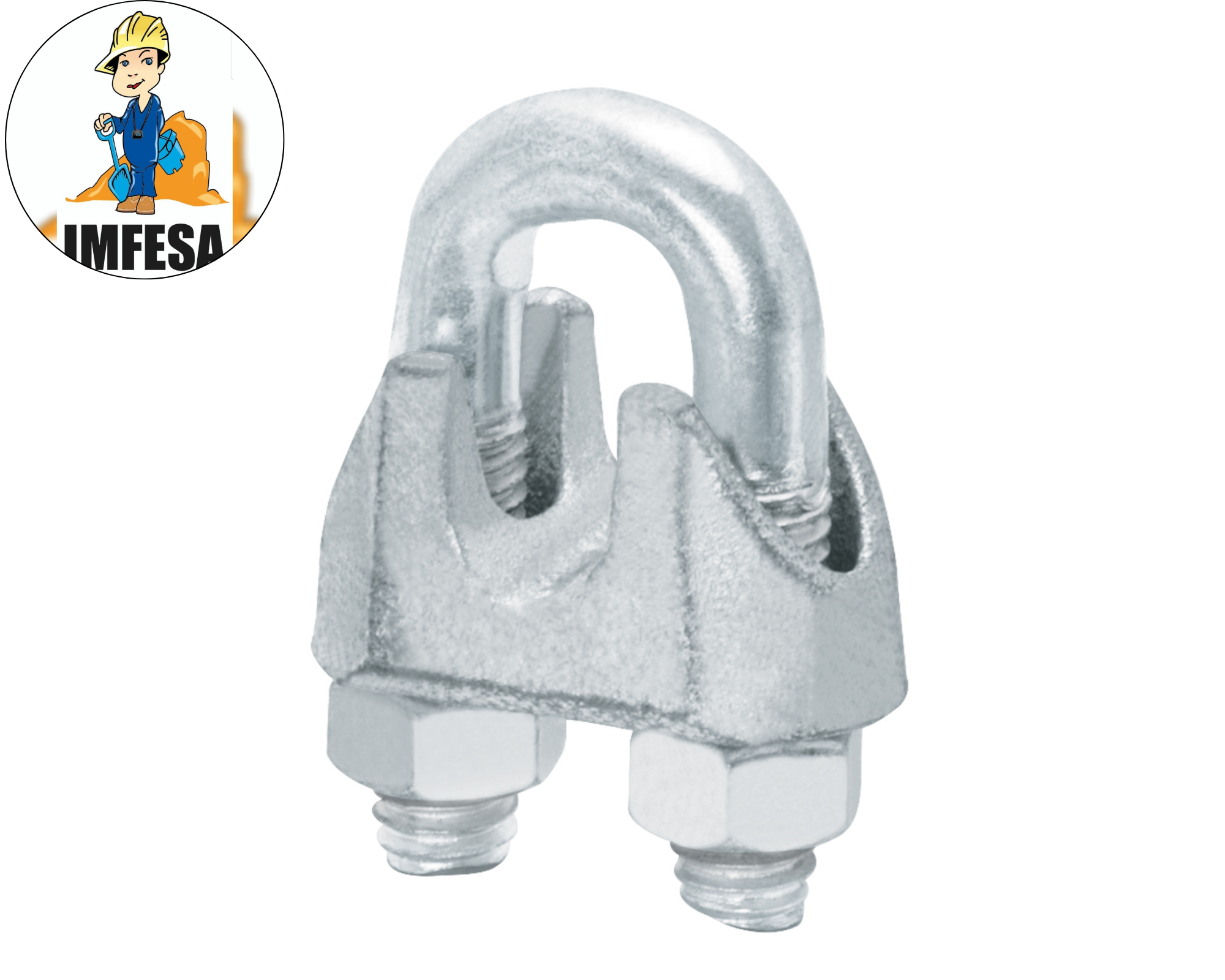 Bolsa con 20 nudos (perros) de hierro para cable de 3/8&#34;