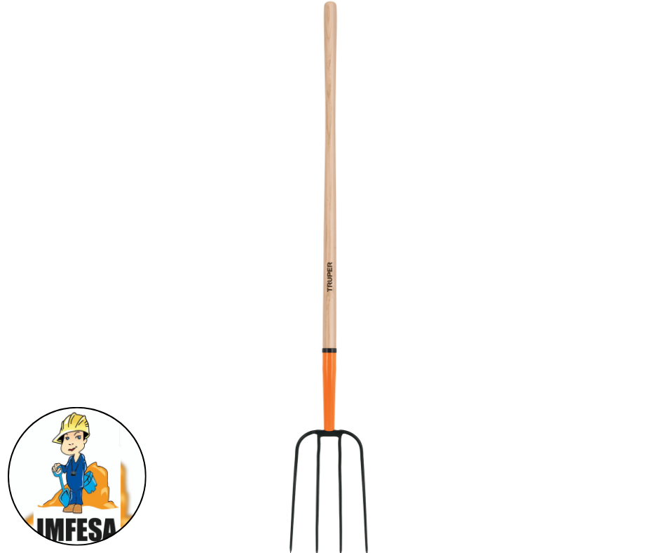 Bieldo para paja, 4 dientes, mgo largo 48&#34;, Truper