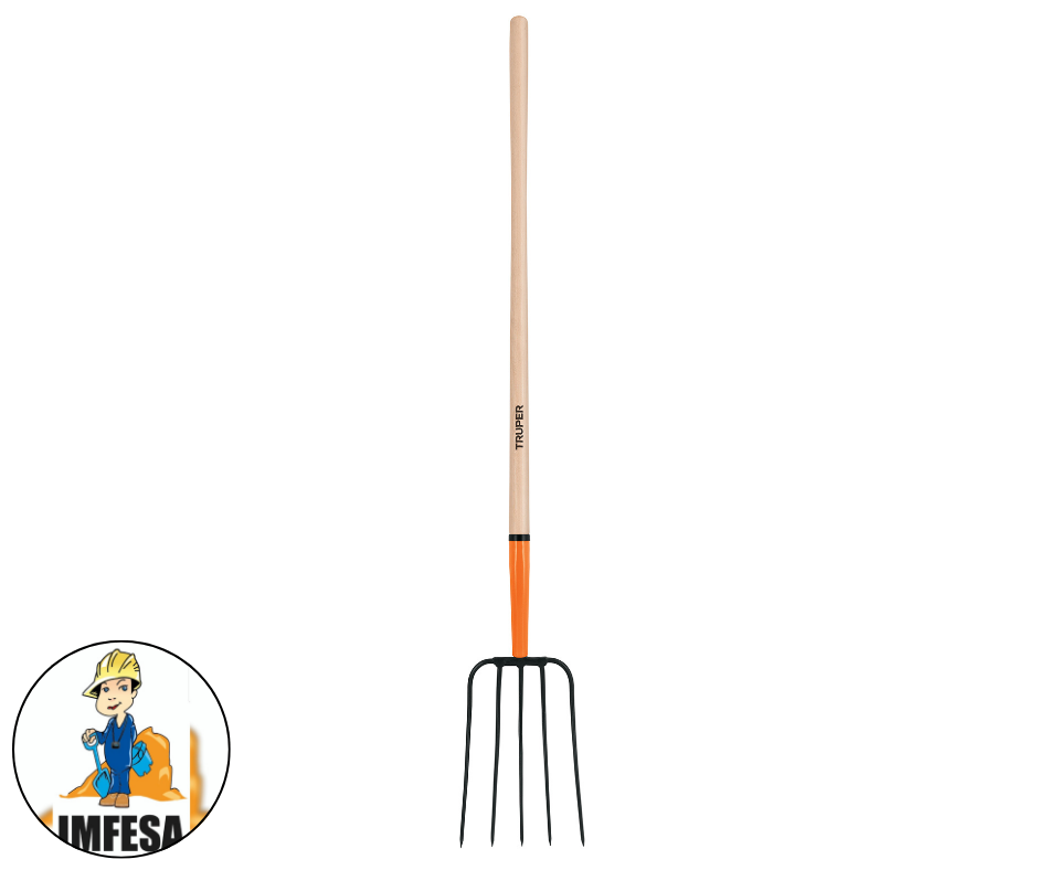 Bieldo para paja, 5 dientes, mgo largo 48&#34;, Truper
