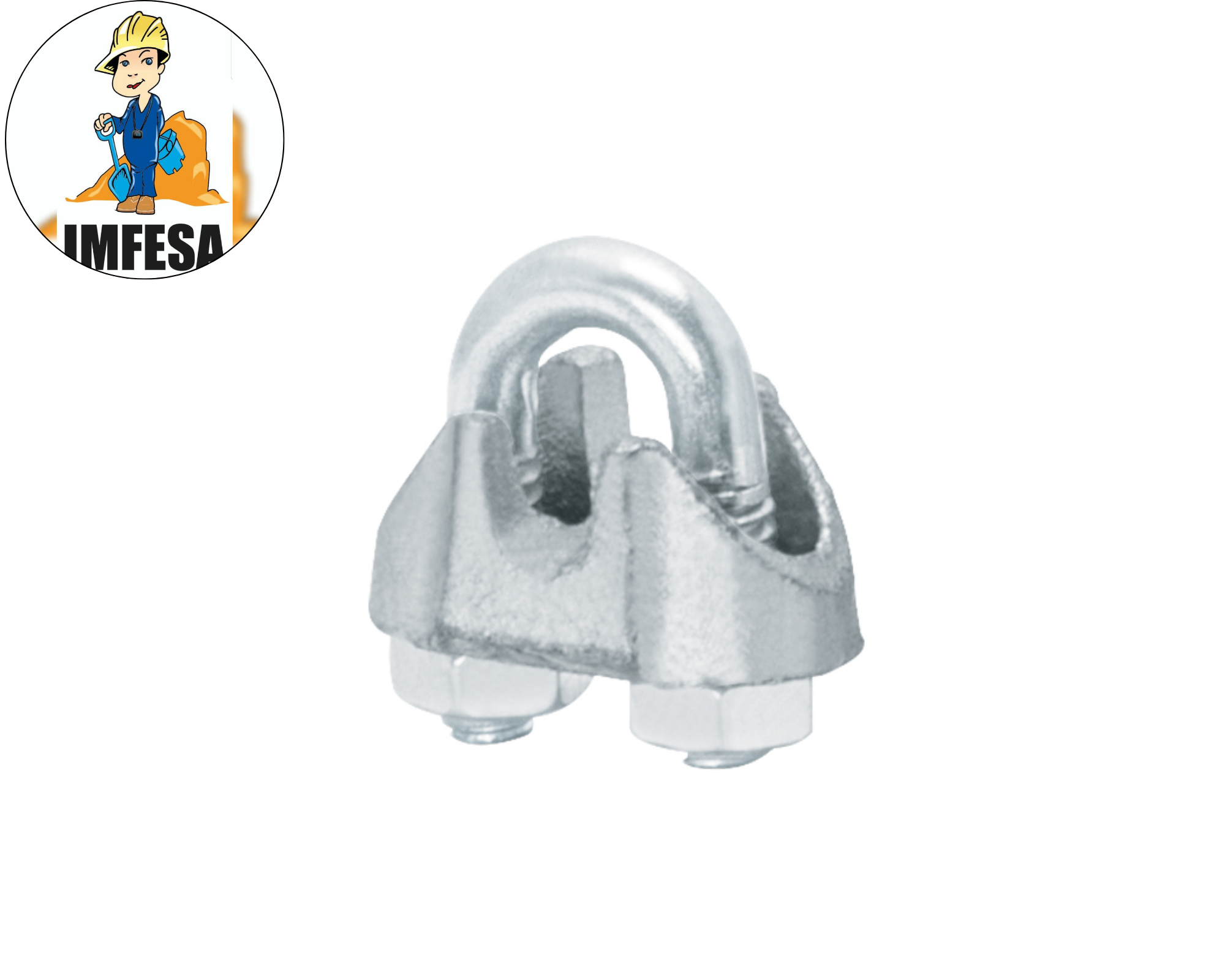 Bolsa con 100 nudos (perros) de hierro para cable de 1/8&#34;
