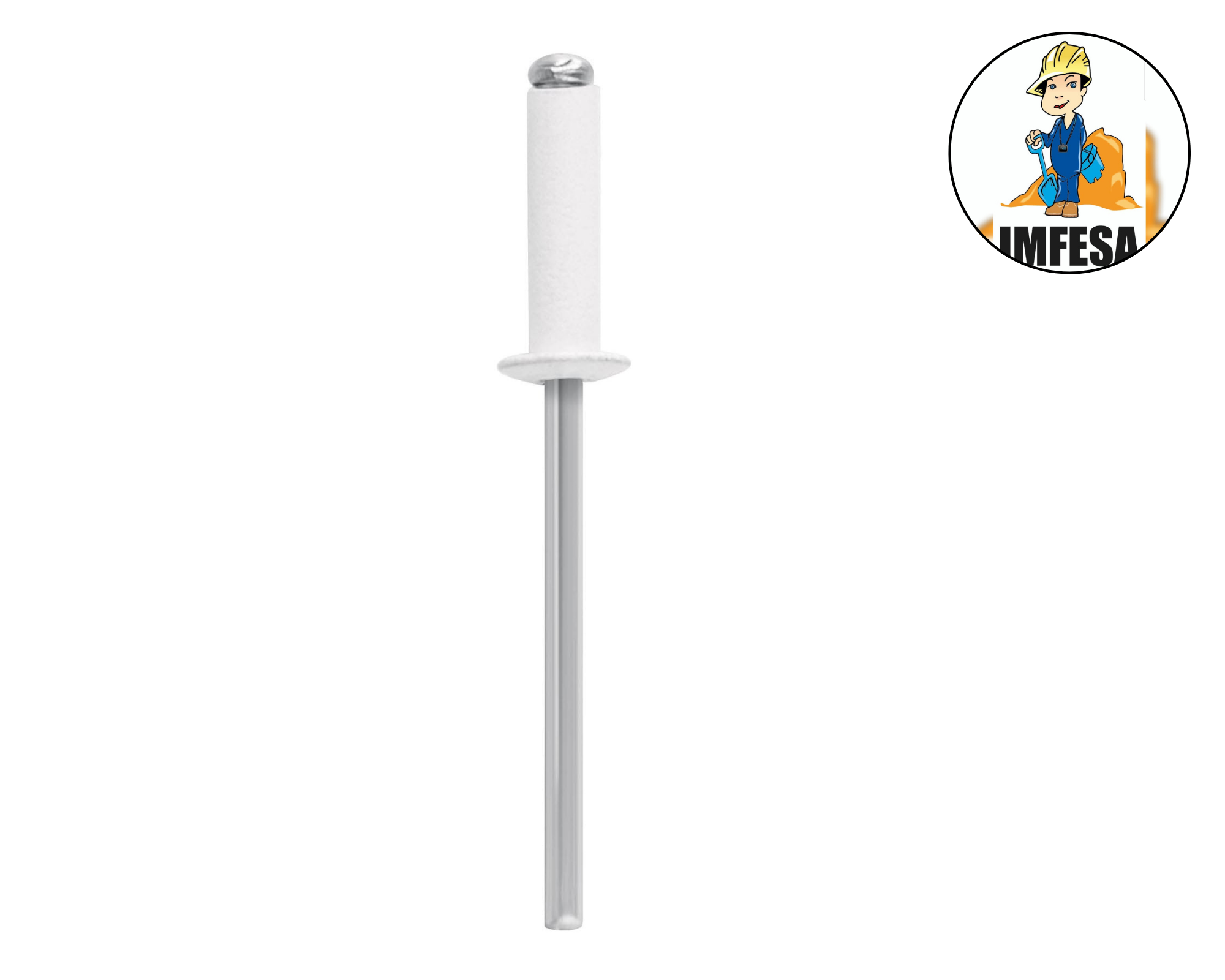 Bolsa c/50 remaches 1/8&#34;x3/8&#34; blancos de aluminio, ala 1/4&#34;