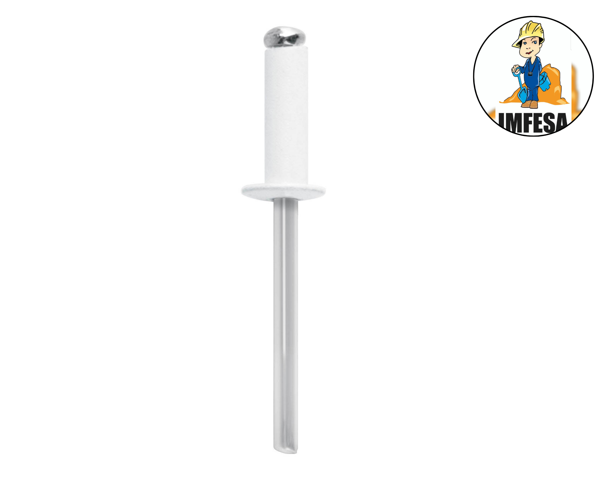 Bolsa c/50 remaches 3/16&#34;x1/2&#34; blancos de aluminio, ala 3/8&#34;
