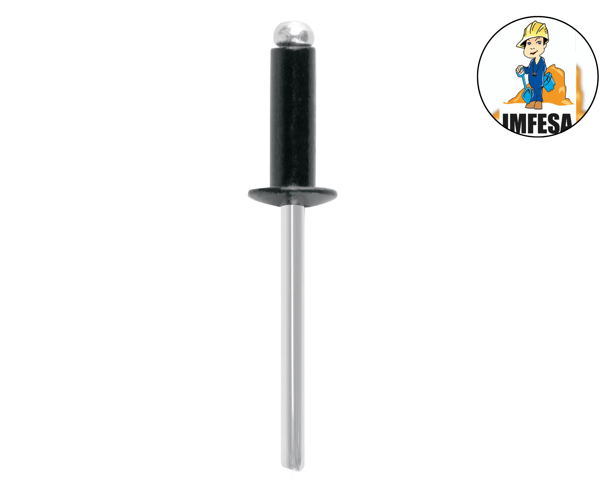 Bolsa c/50 remaches 3/16&#34;x1/2&#34; negros de aluminio, ala 3/8&#34;