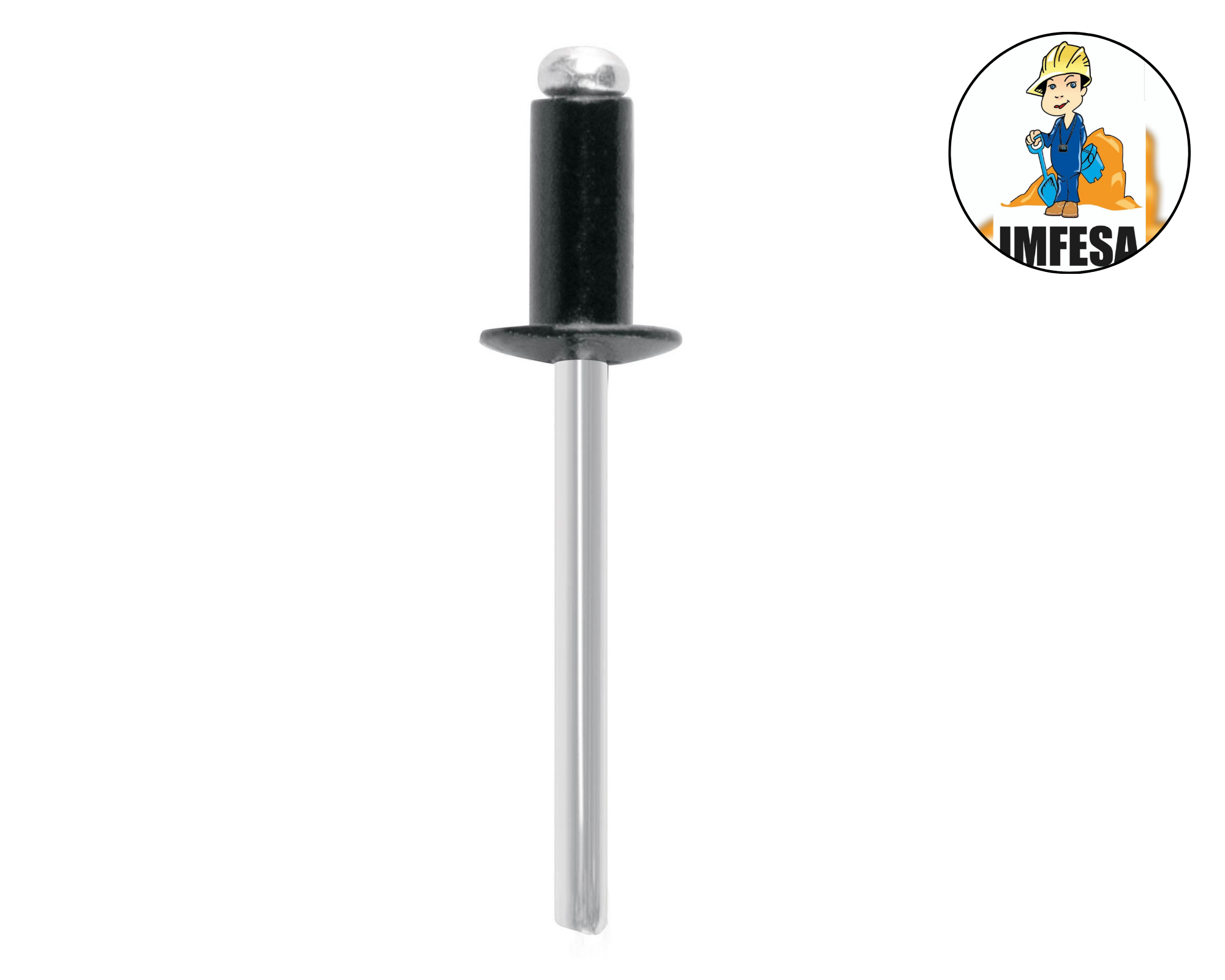 Bolsa c/50 remaches 3/16&#34;x1/4&#34; negros de aluminio, ala 3/8&#34;