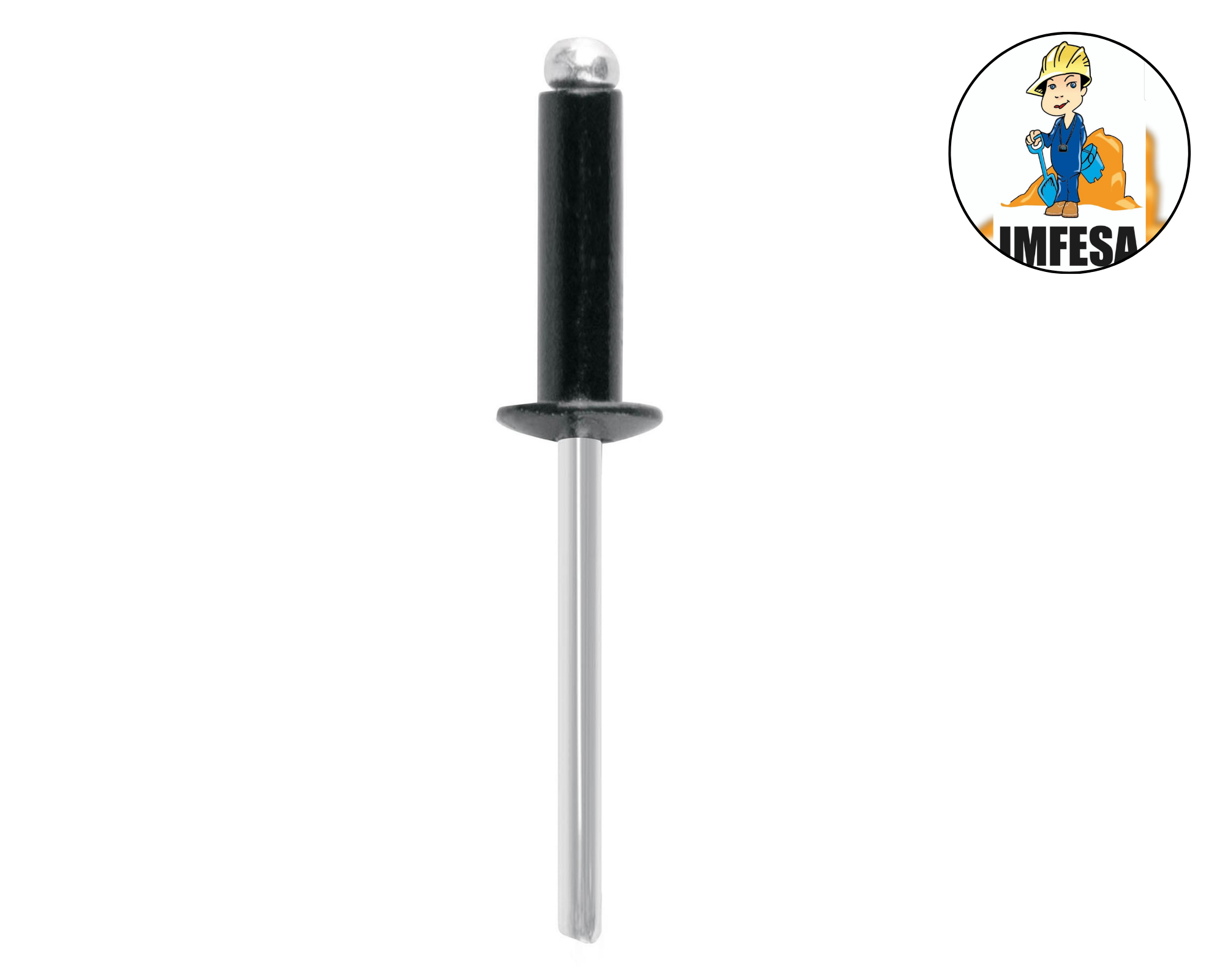 Bolsa c/50 remaches 3/16&#34;x3/8&#34; negros de aluminio, ala 3/8&#34;
