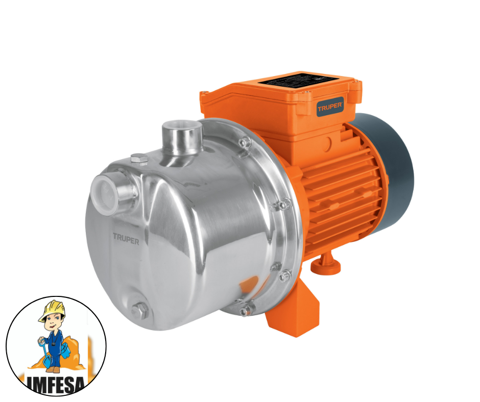 Bomba eléctrica tipo jet para agua, acero inoxidable, 3/4 HP