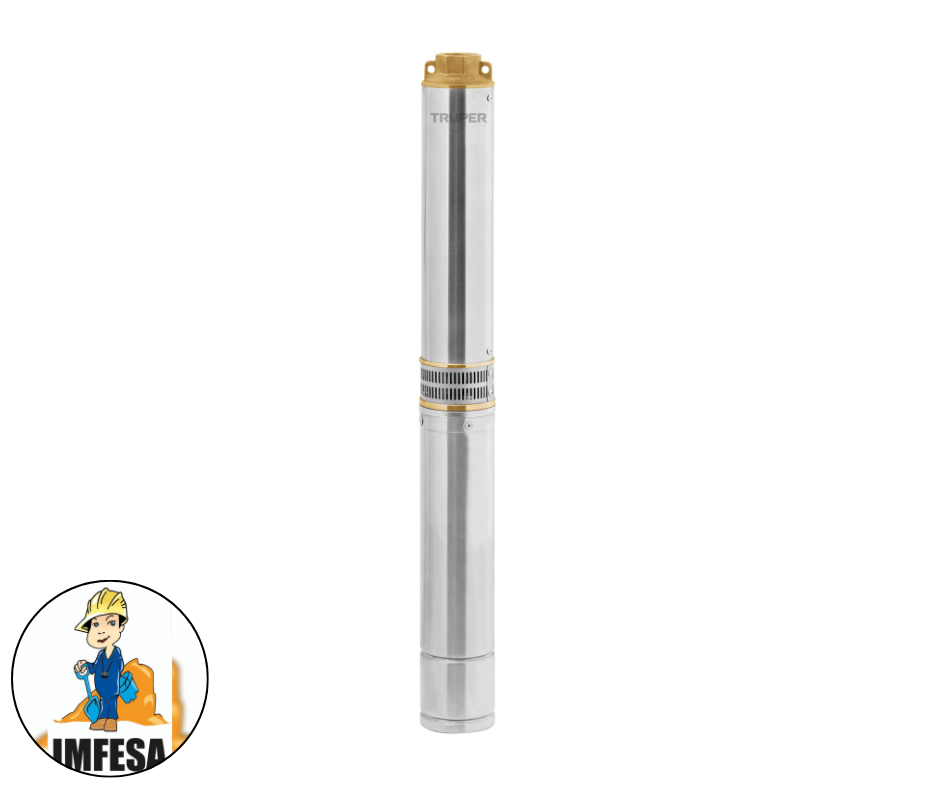 Bomba sumergible, tipo bala, 1-1/2HP, a/limpia, 220V, Truper