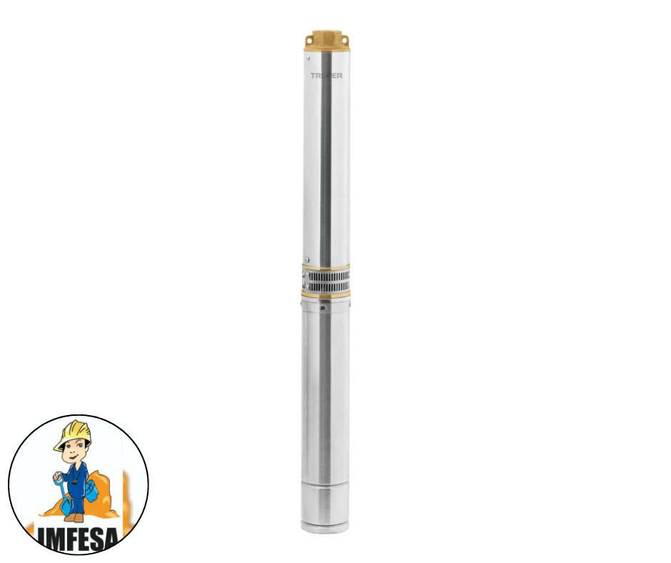 Bomba sumergible, tipo bala, 2 HP, a/limpia, 220V, Truper
