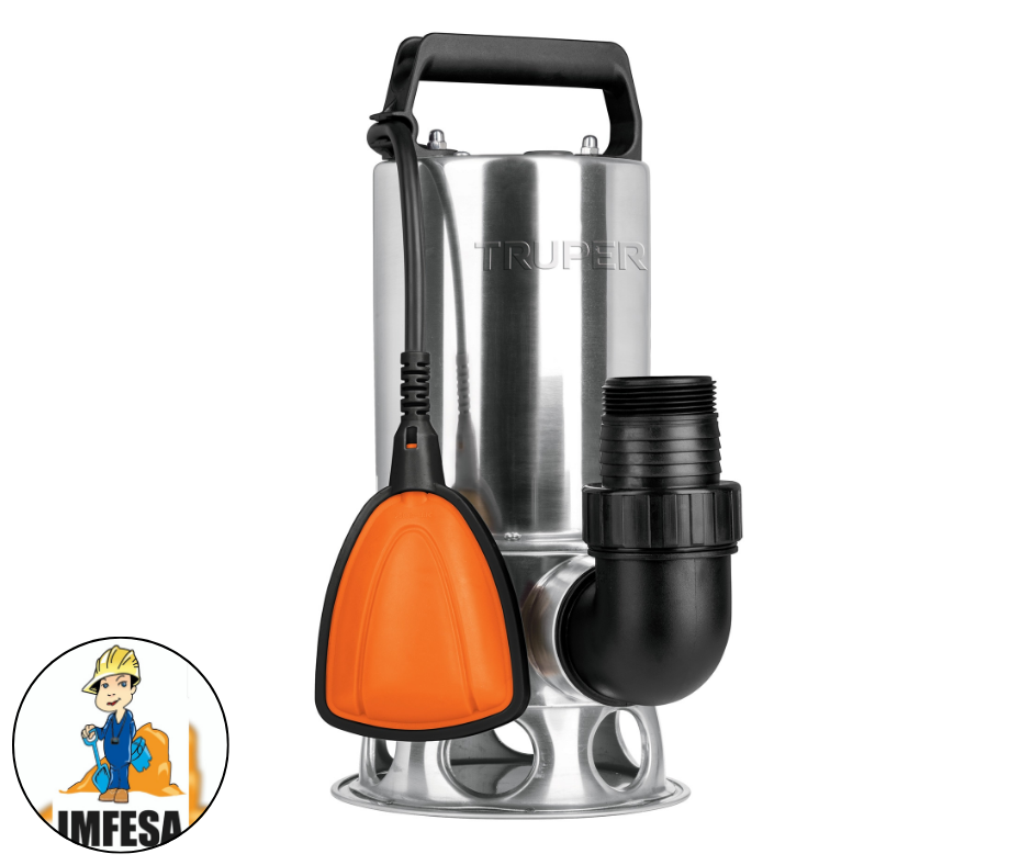Bomba sumergible acero inoxidable, agua sucia, 1HP, Truper