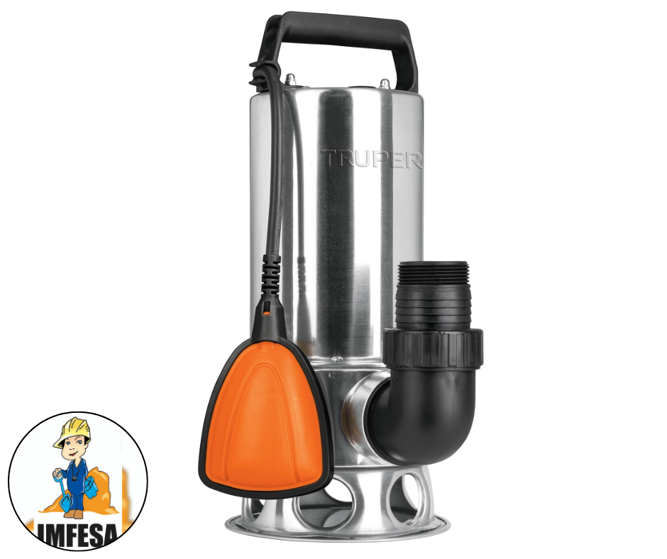 Bomba sumergible acero inoxidable,agua sucia,1-1/2HP, Truper