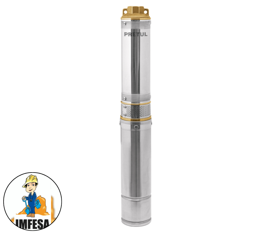 Bomba sumergible, tipo bala, 3/4 HP, agua limpia, Pretul