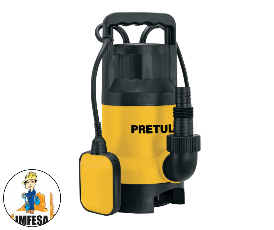 Bomba sumergible plástica, 1-1/2 HP para agua sucia, Pretul