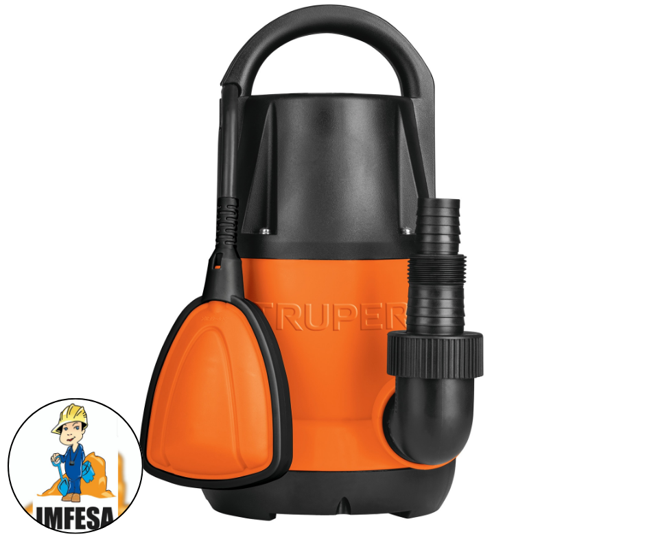 Bomba sumergible plástica, 1/2 HP para agua limpia, Truper