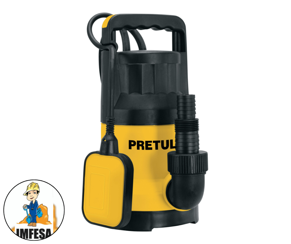 Bomba sumergible plástica, 1 HP para agua limpia, Pretul