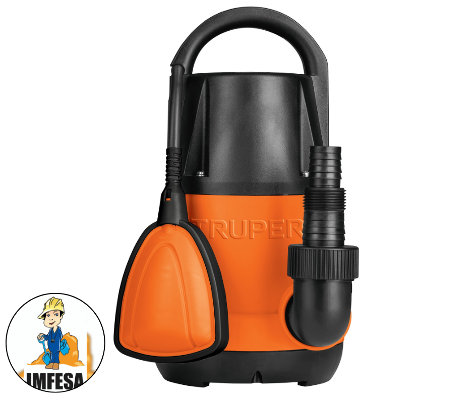 Bomba sumergible plástica, 3/4 HP para agua limpia, Truper