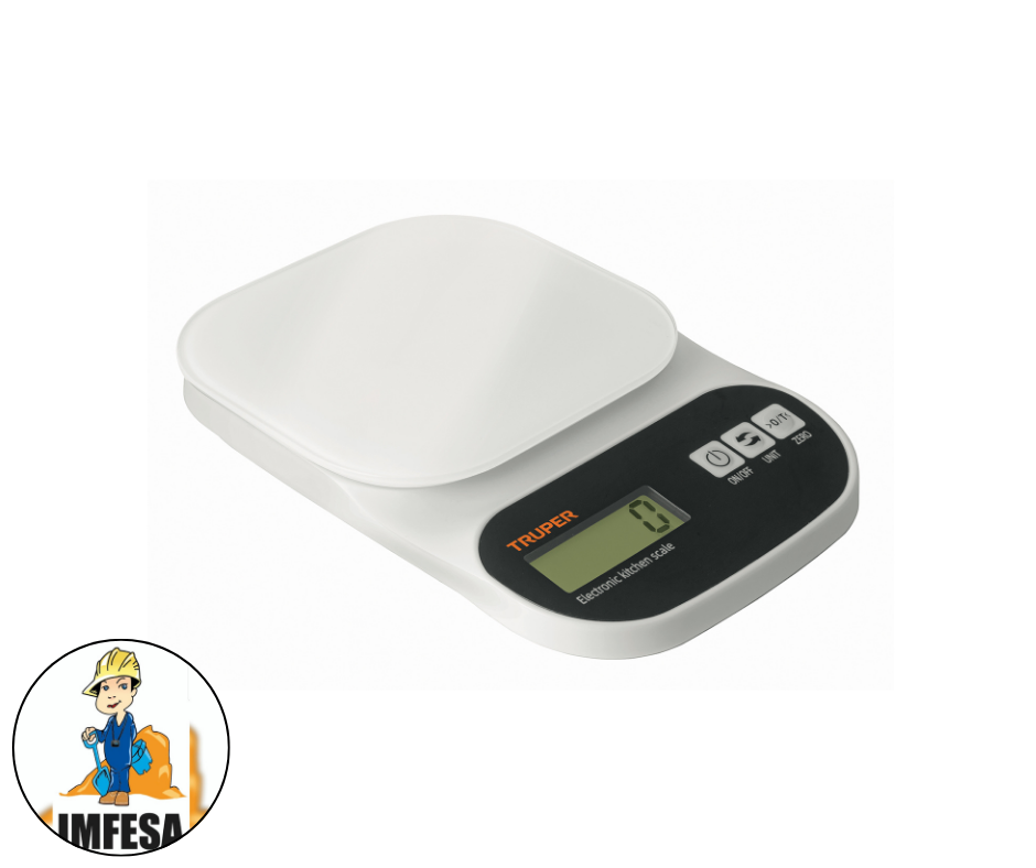 Báscula digital para cocina, plato de vidrio, 5 kg