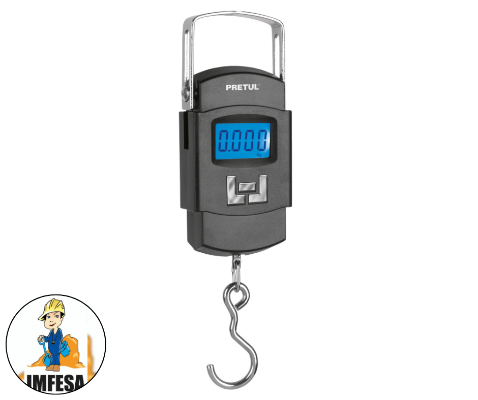 Báscula electrónica colgante, de pilas, 50 kg