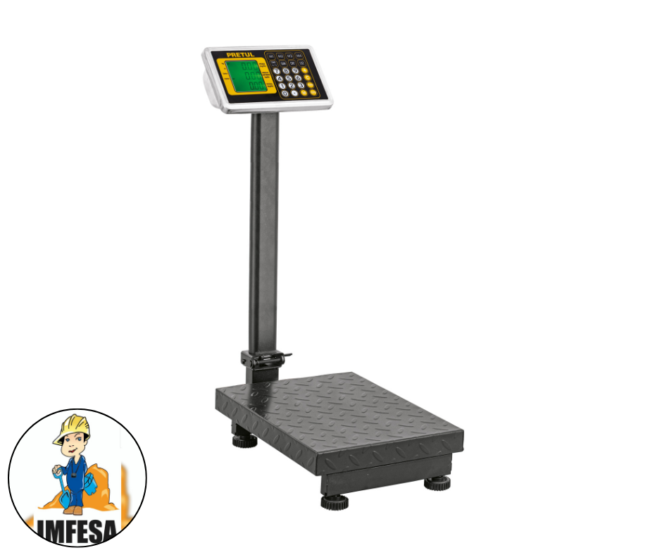 Báscula electrónica de plataforma, plegable, 100 kg. Pretul