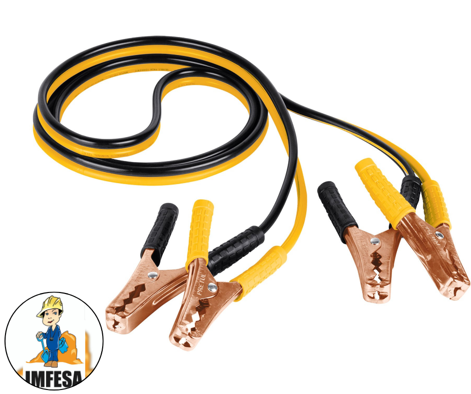Cables pasa corriente 2.5m, 125 A, 10 AWG, con funda