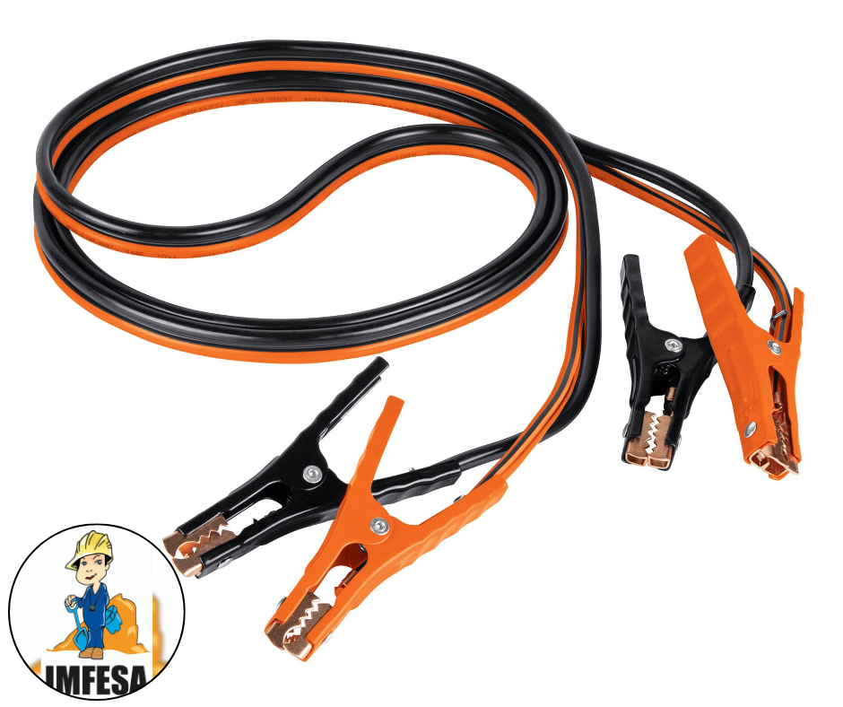 Cables pasa corriente 3.5 m, 350 A, 6 AWG, con funda