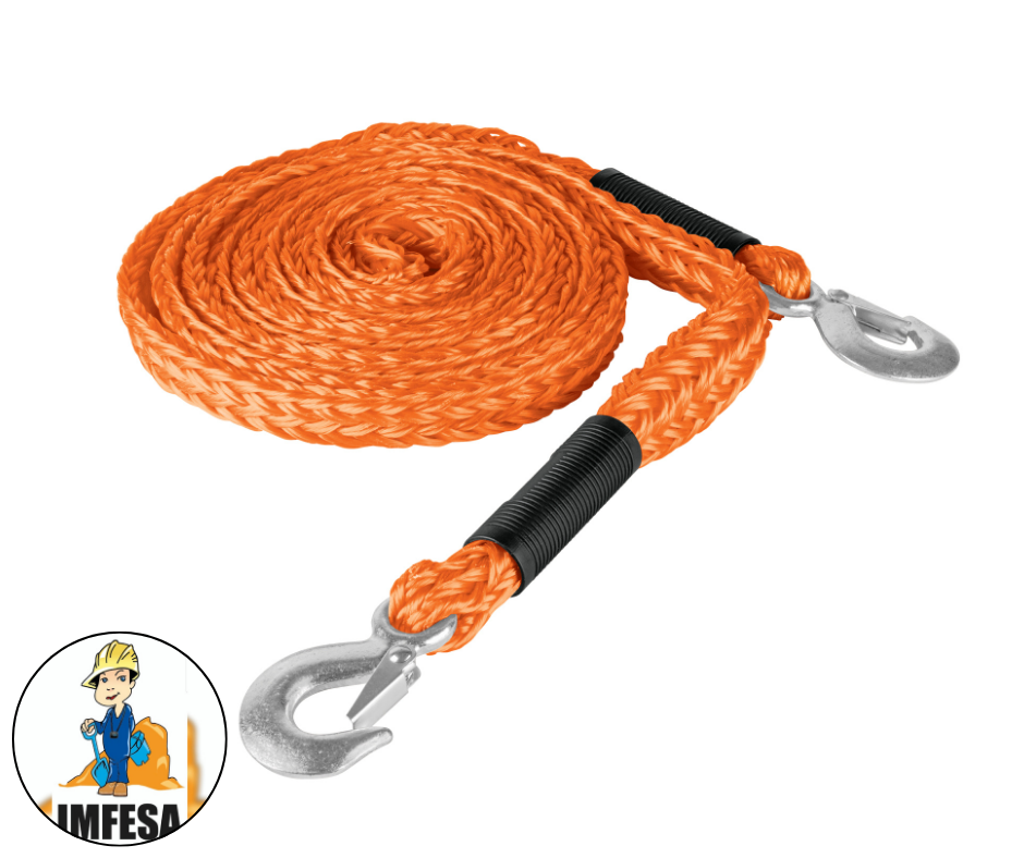 Cuerda con ganchos para remolque, 27 mm x 4.5 m