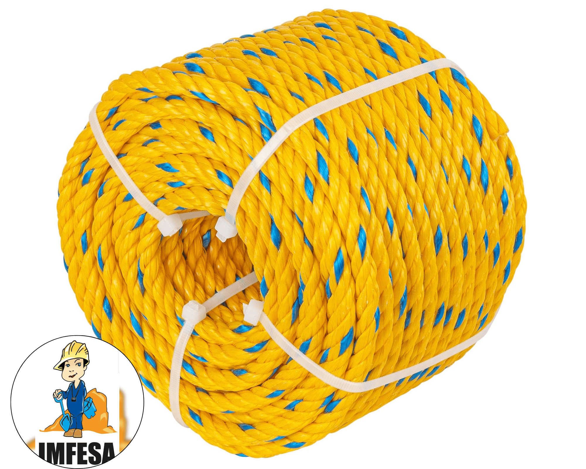 Metro de cuerda amarilla de 6 mm en rollo de 46 m