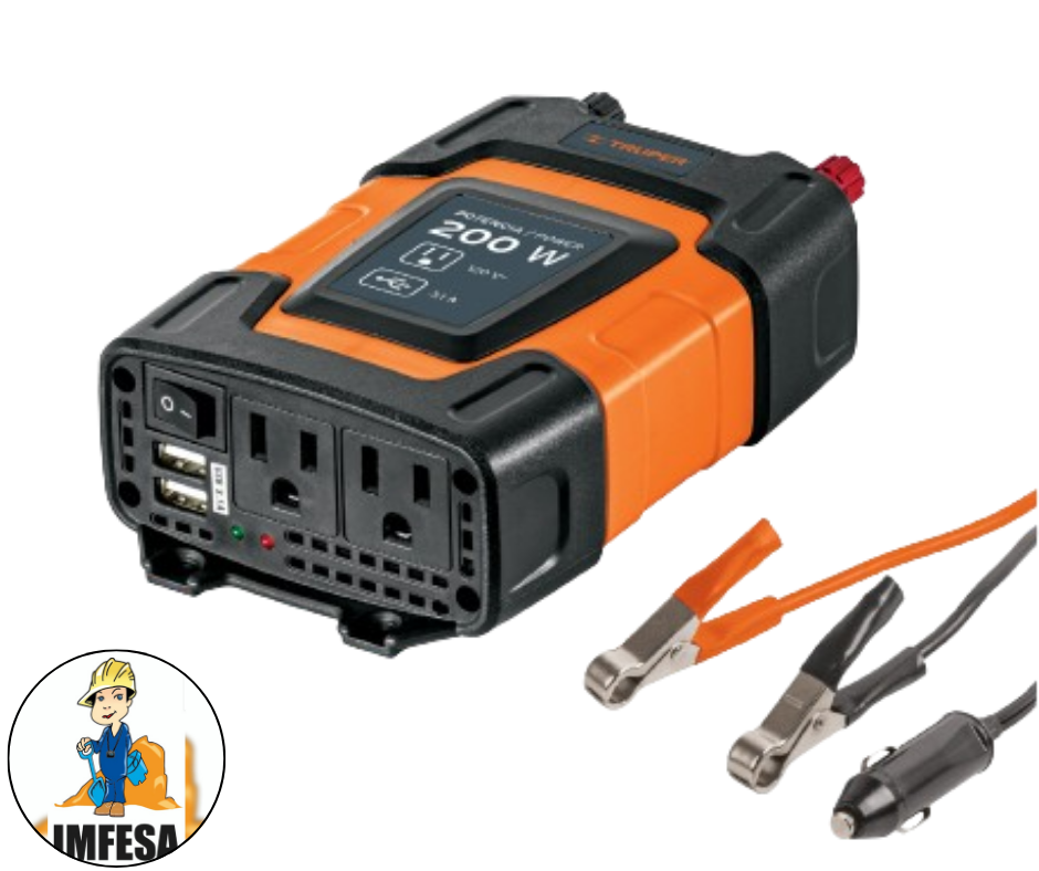 Inversor de corriente de 200 W con puertos USB