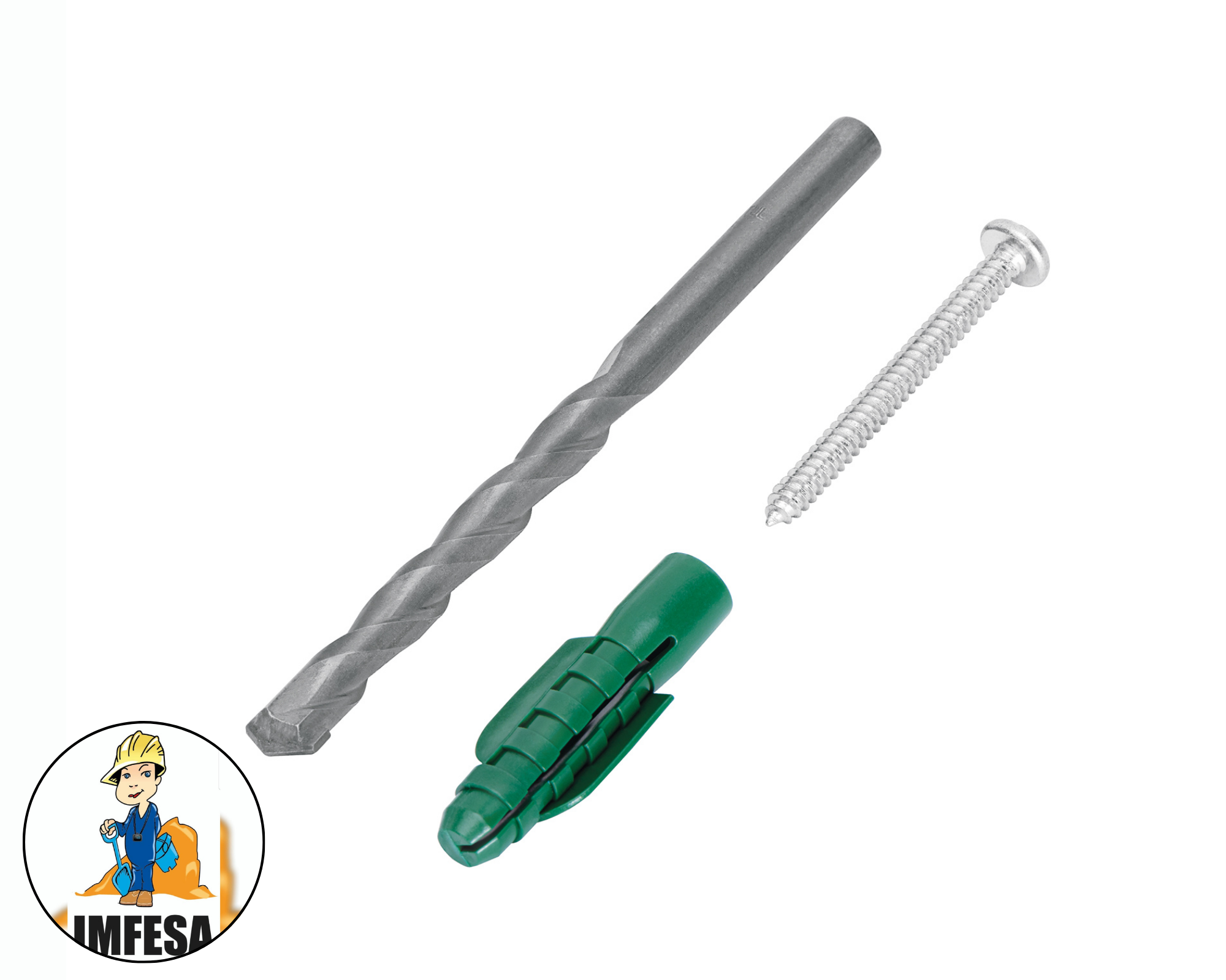 Kit de 20 taquetes 1/2&#34; con pijas #14 y 1 broca 1/2&#34;