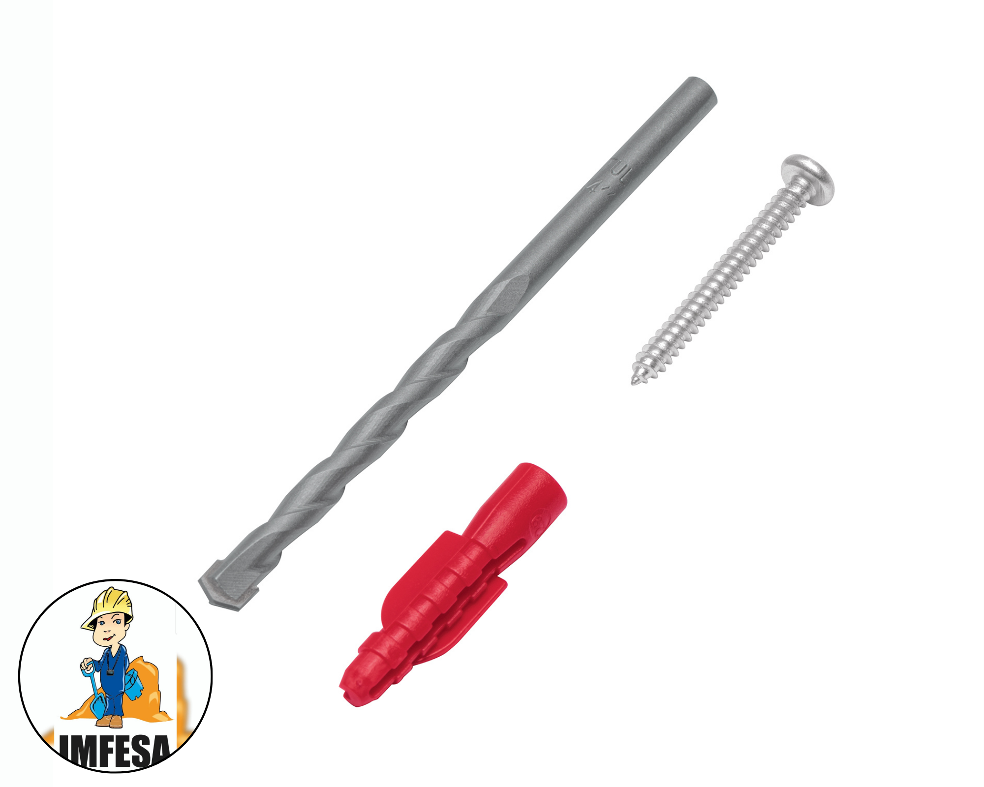 Kit de 20 taquetes 1/4&#34; con pijas #8 y 1 broca 1/4&#34;