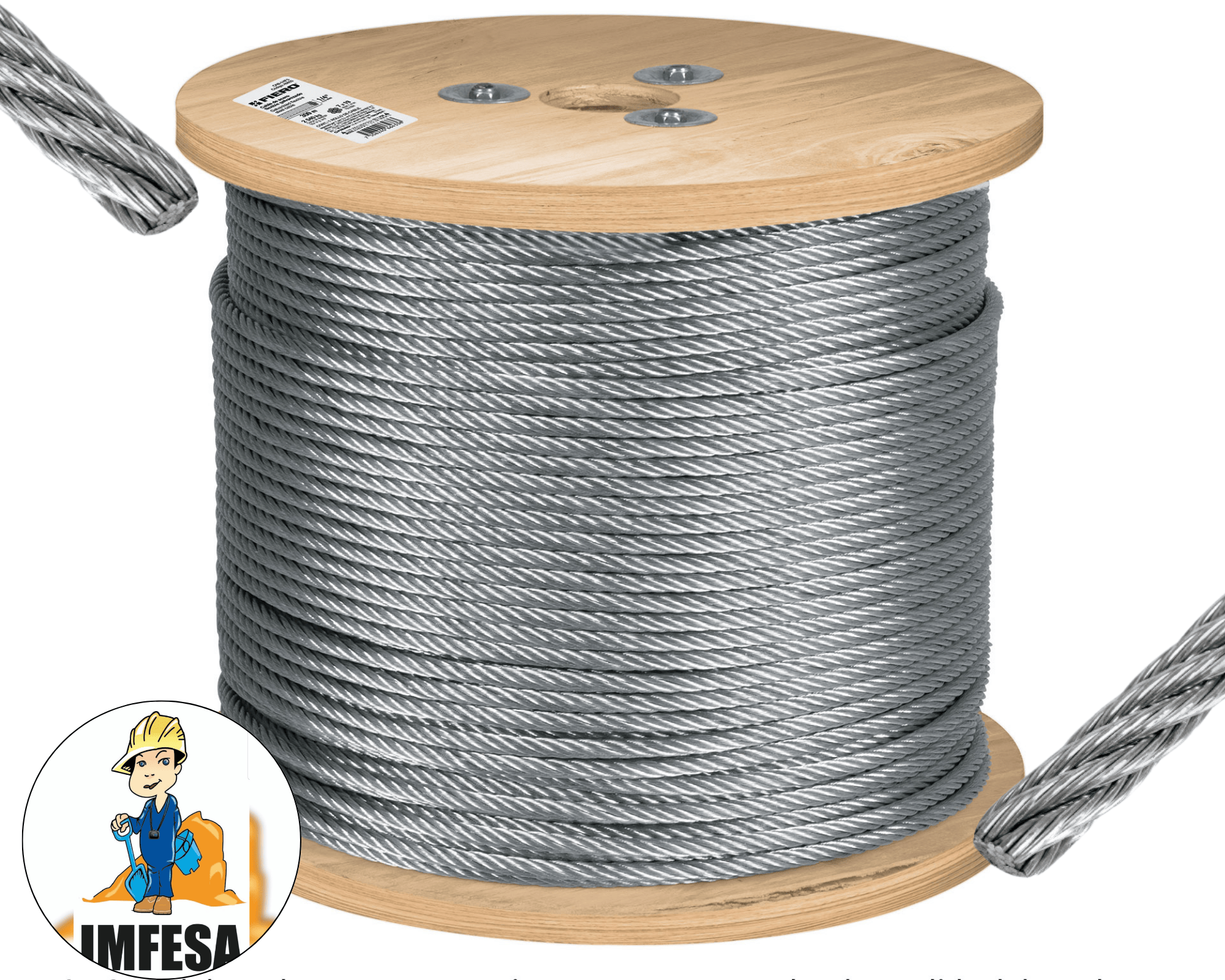 Metro de cable flexible 3/16&#34; de acero 7x19 hilos, 300 m