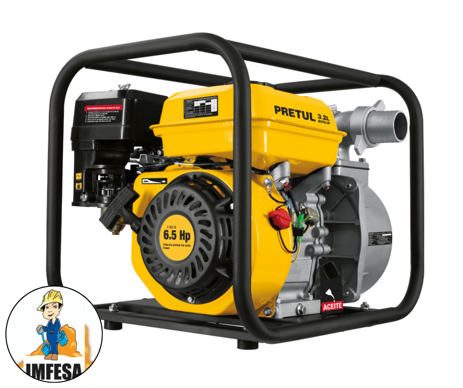 Motobomba autocebante 2&#34; x 2&#34; a gasolina 6-1/2 HP, PRETUL