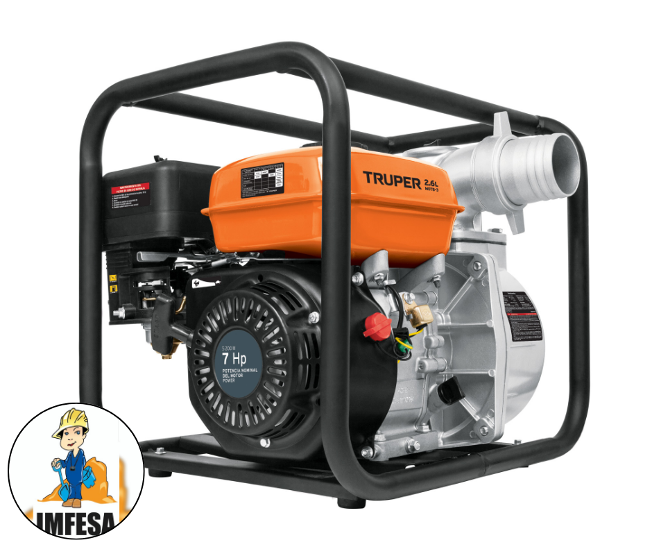 Motobomba autocebante 3&#34; x 3&#34; a gasolina 7 HP, TRUPER