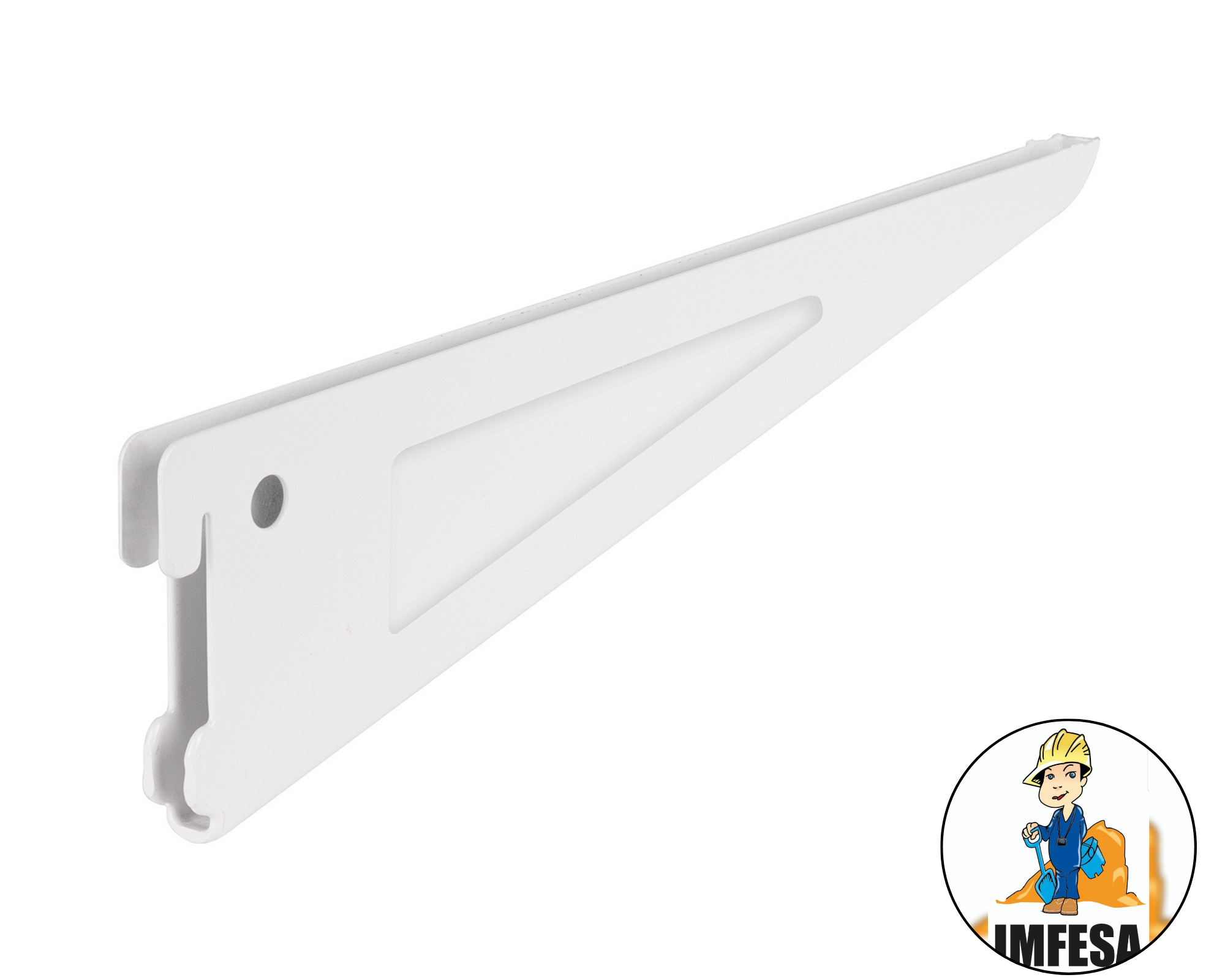 Ménsula plana blanca para cremallera doble, 27cm