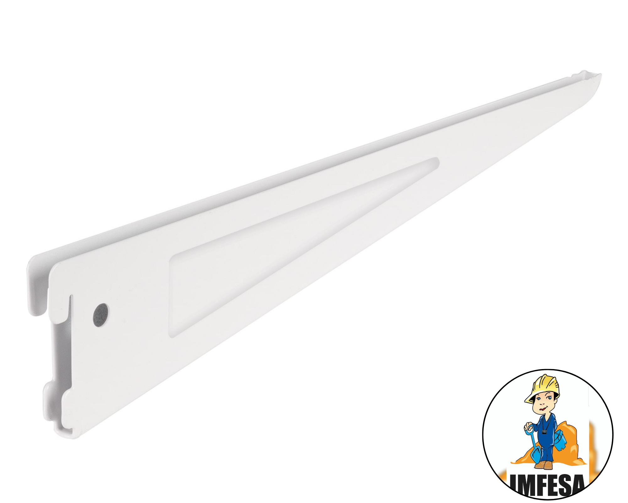 Ménsula plana blanca para cremallera doble, 37cm