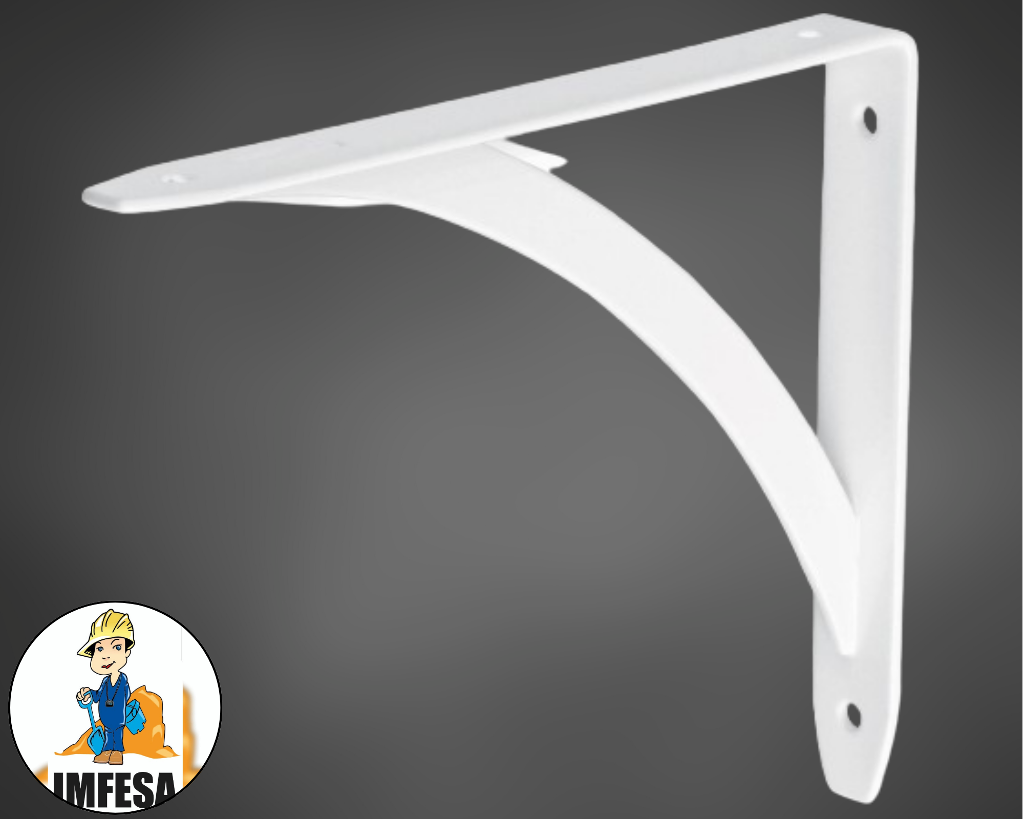 Ménsula reforzada blanca 5 x 7&#34; diseño barra