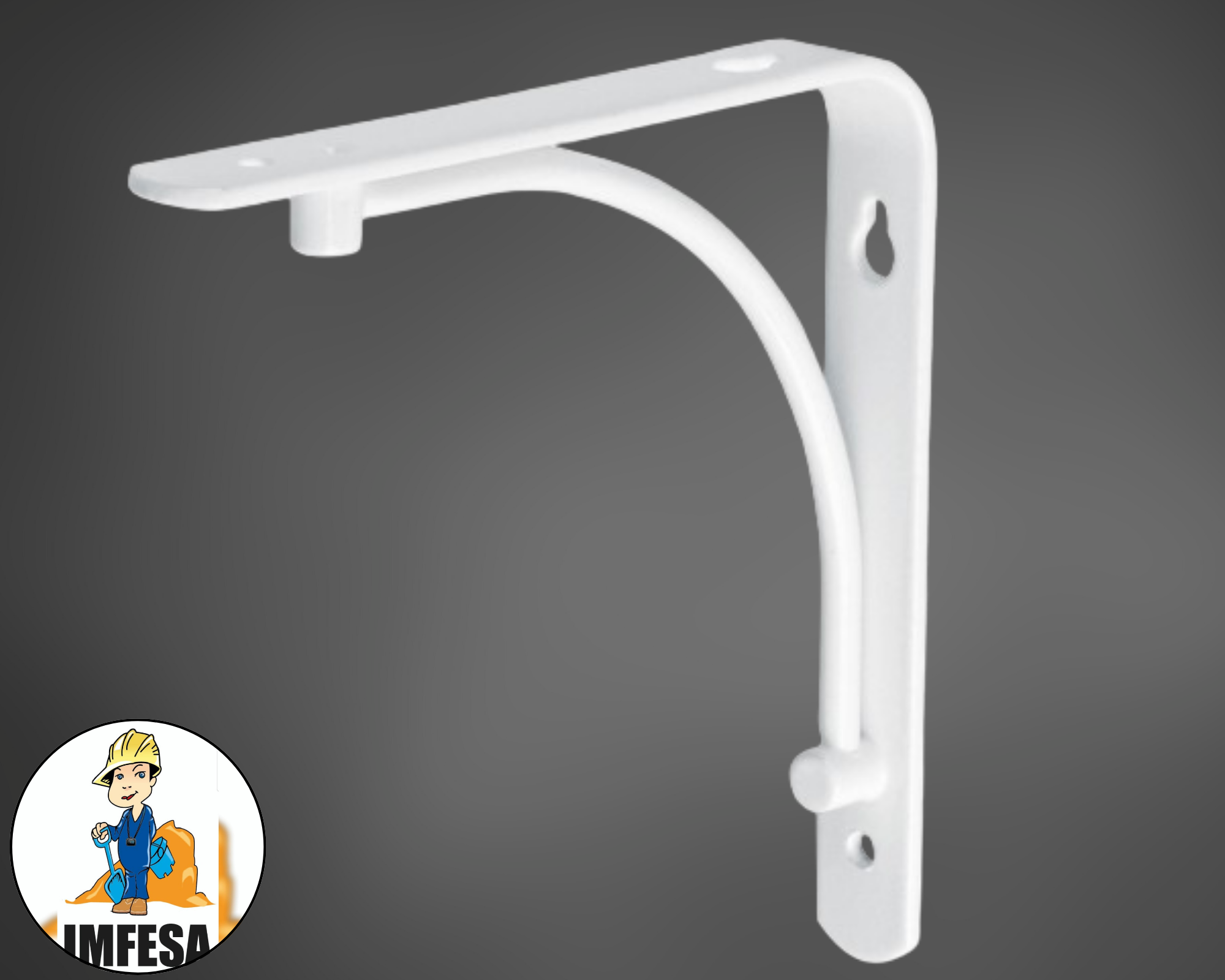 Ménsula reforzada blanca 6 x 6&#34; diseño alambrón