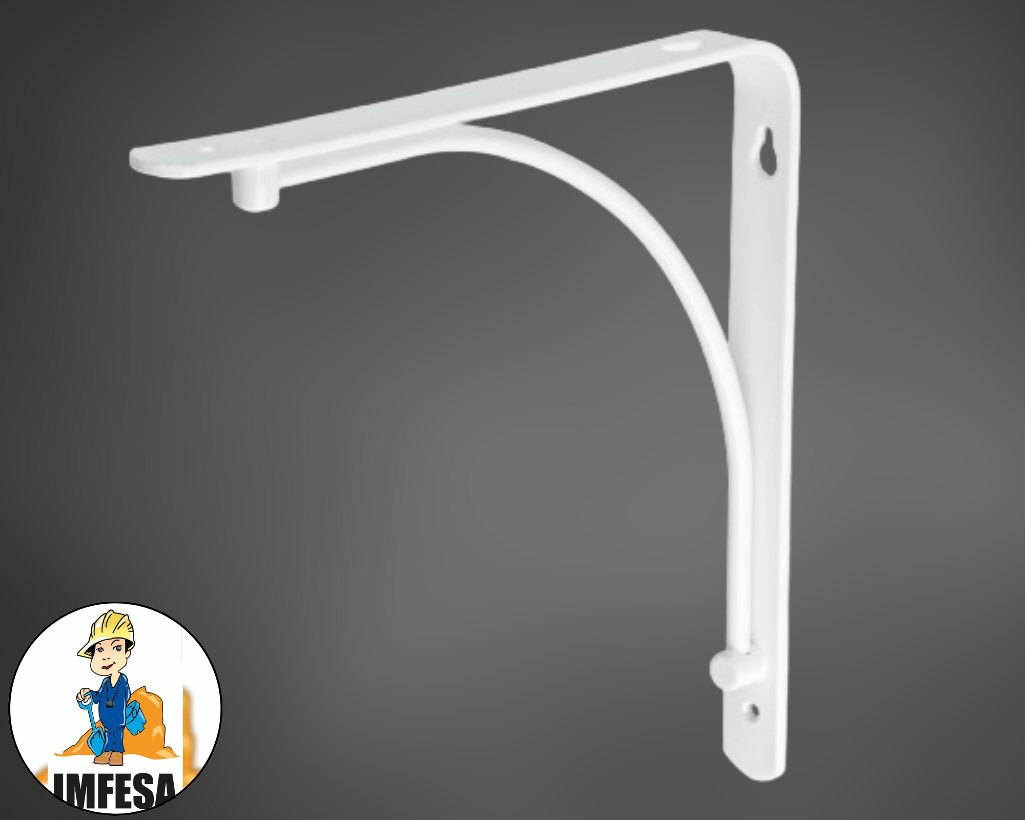 Ménsula reforzada blanca 8 x 8&#34; diseño alambrón, Fiero