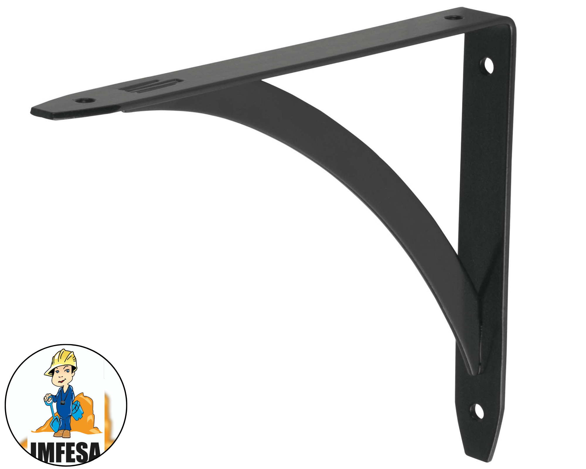 Ménsula reforzada negra 5 x 7&#34; diseño barra