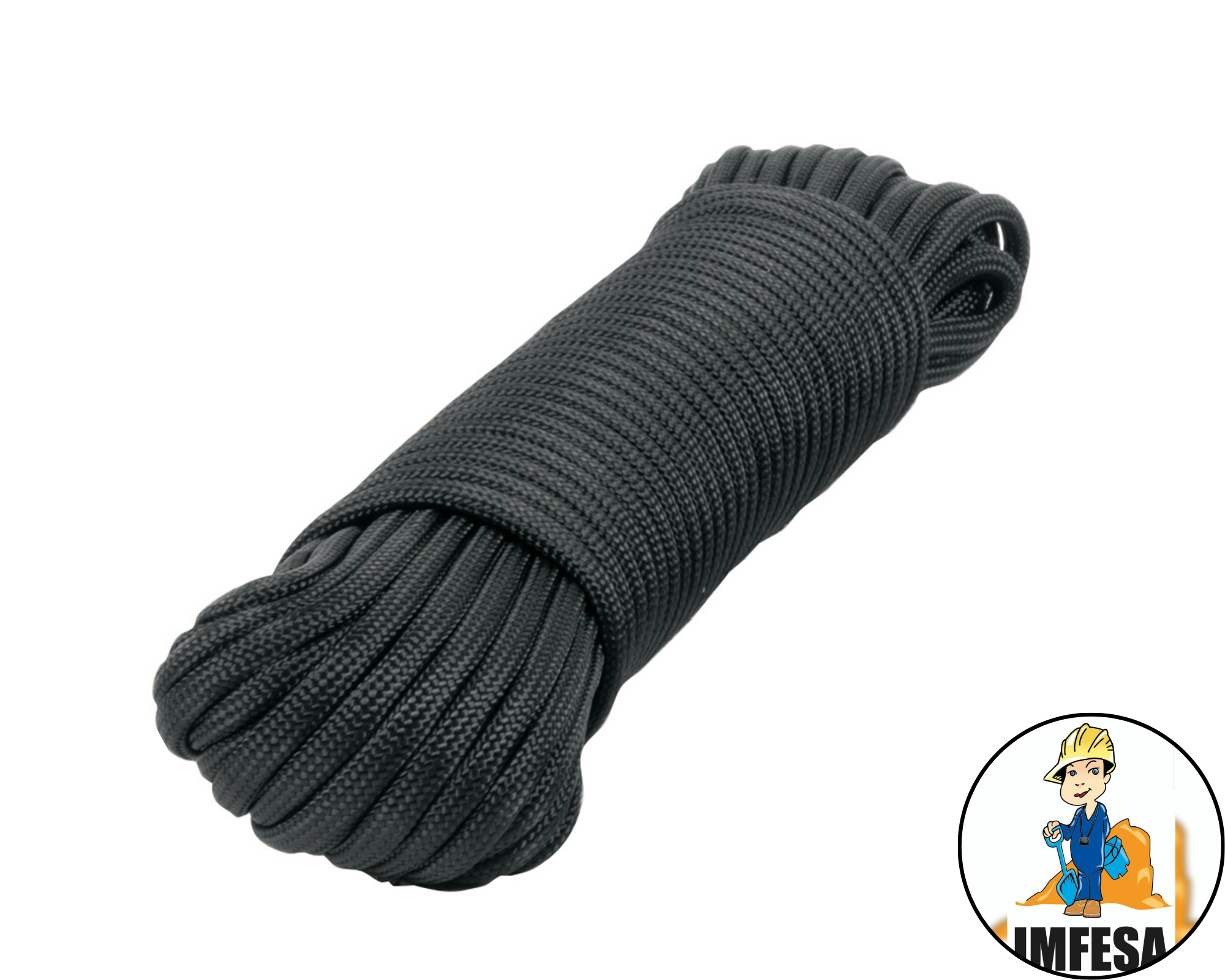 Piola de Nylon Paracord de 4mm x 15 m, negro