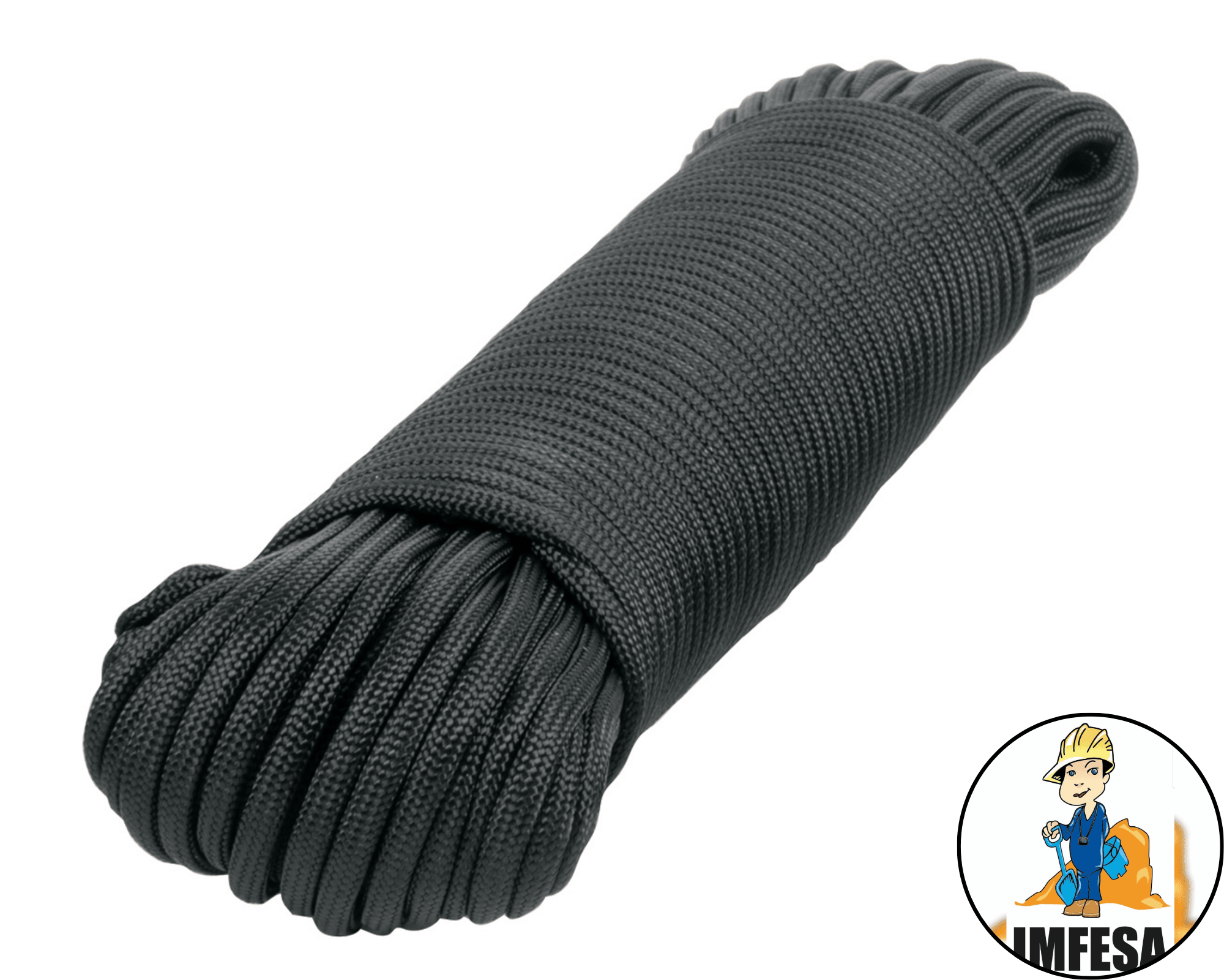 Piola de Nylon Paracord de 4mm x 30 m, negro