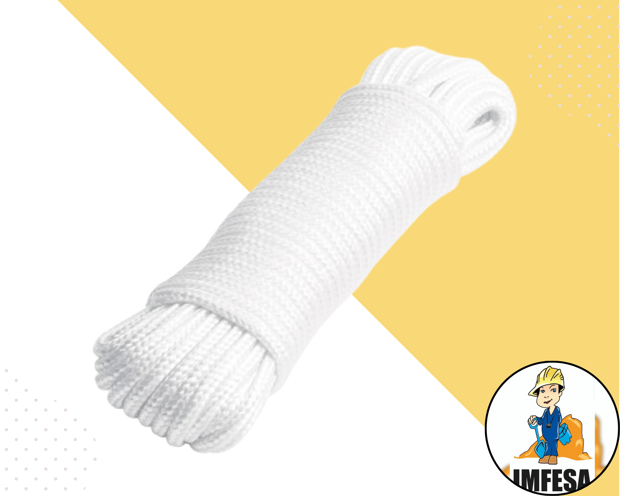 Piola de poliéster diamante de 4 mm x 15 m blanco