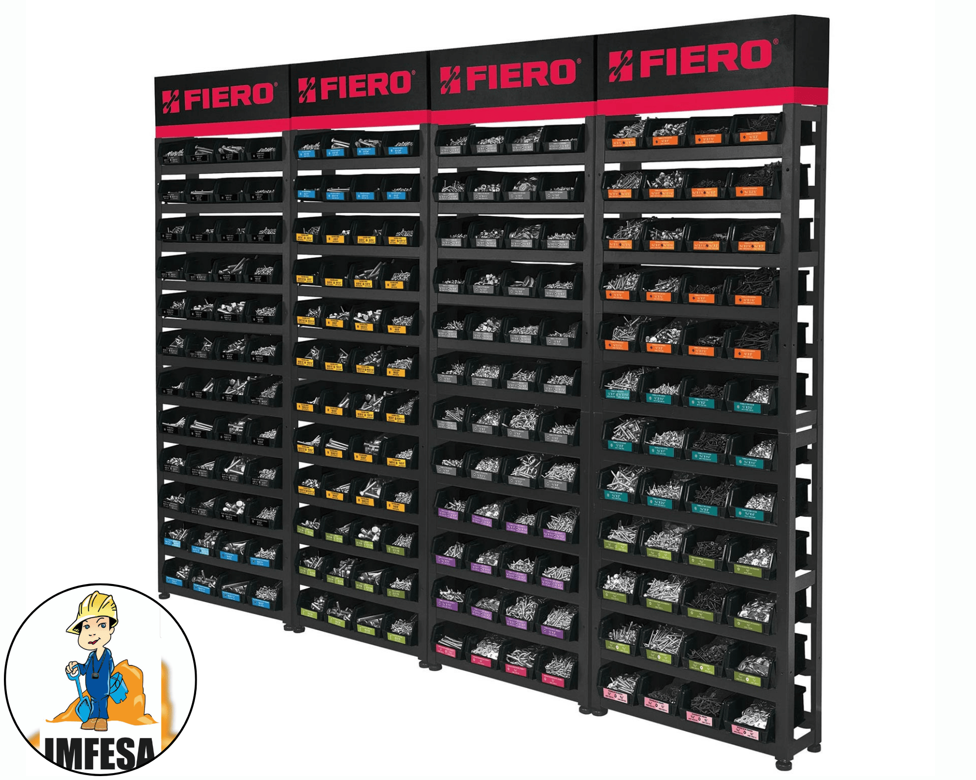 Rack modular para tornillos con 192 gavetas