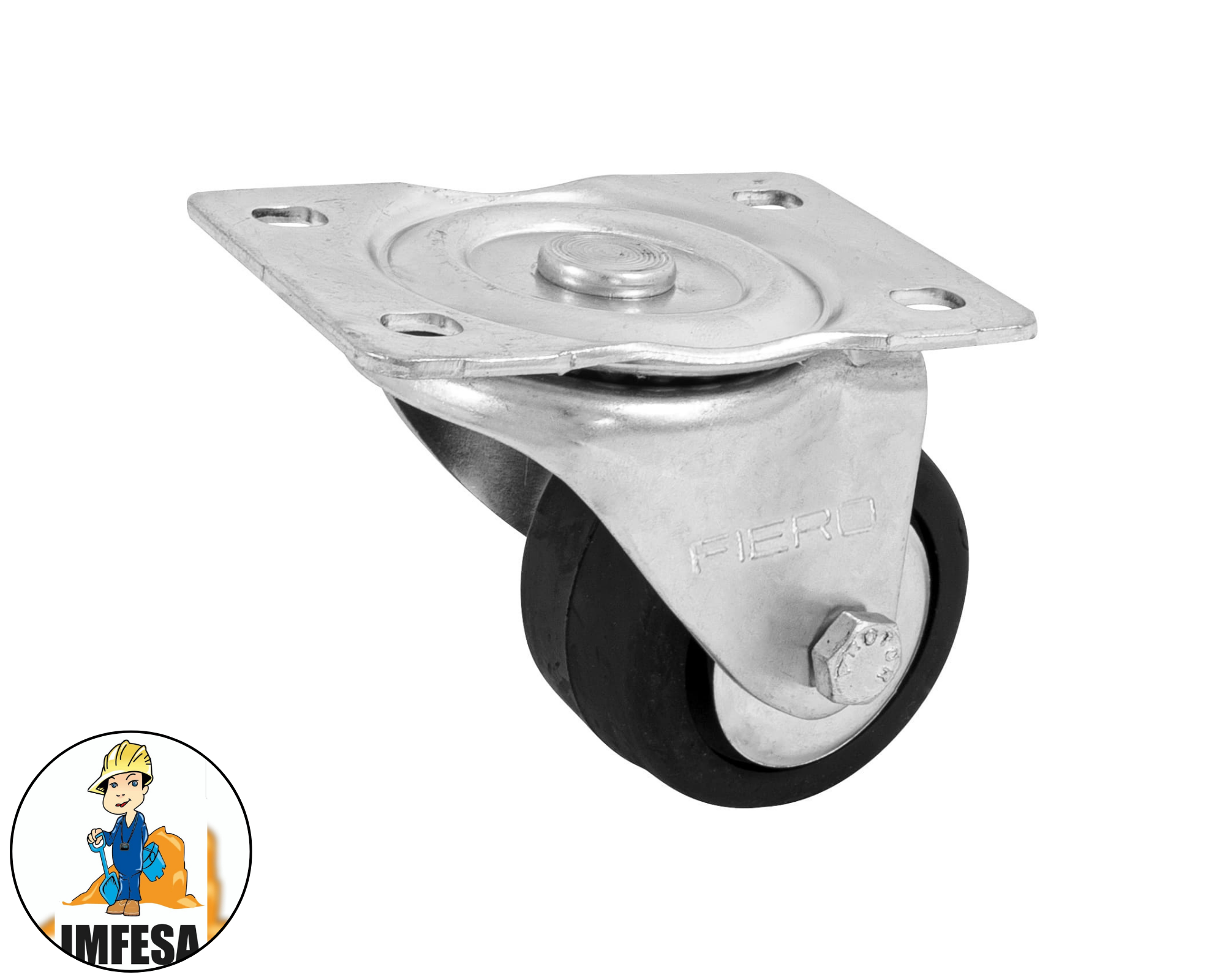 Rodaja hule 2-1/2&#34;, placa giratoria con balero, carga 80 kg
