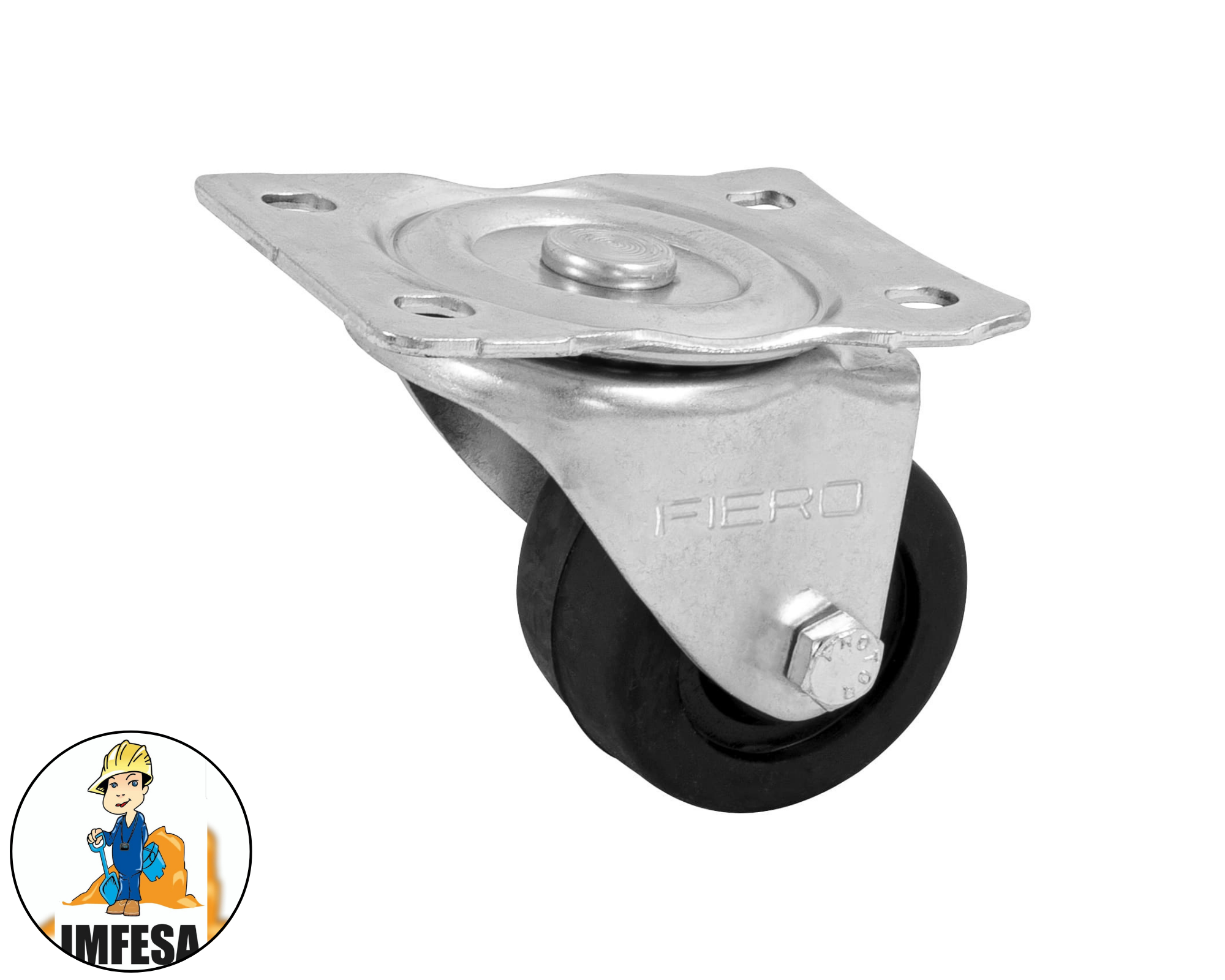 Rodaja hule 2-1/2&#34;, placa giratoria con buje, carga 60 kg