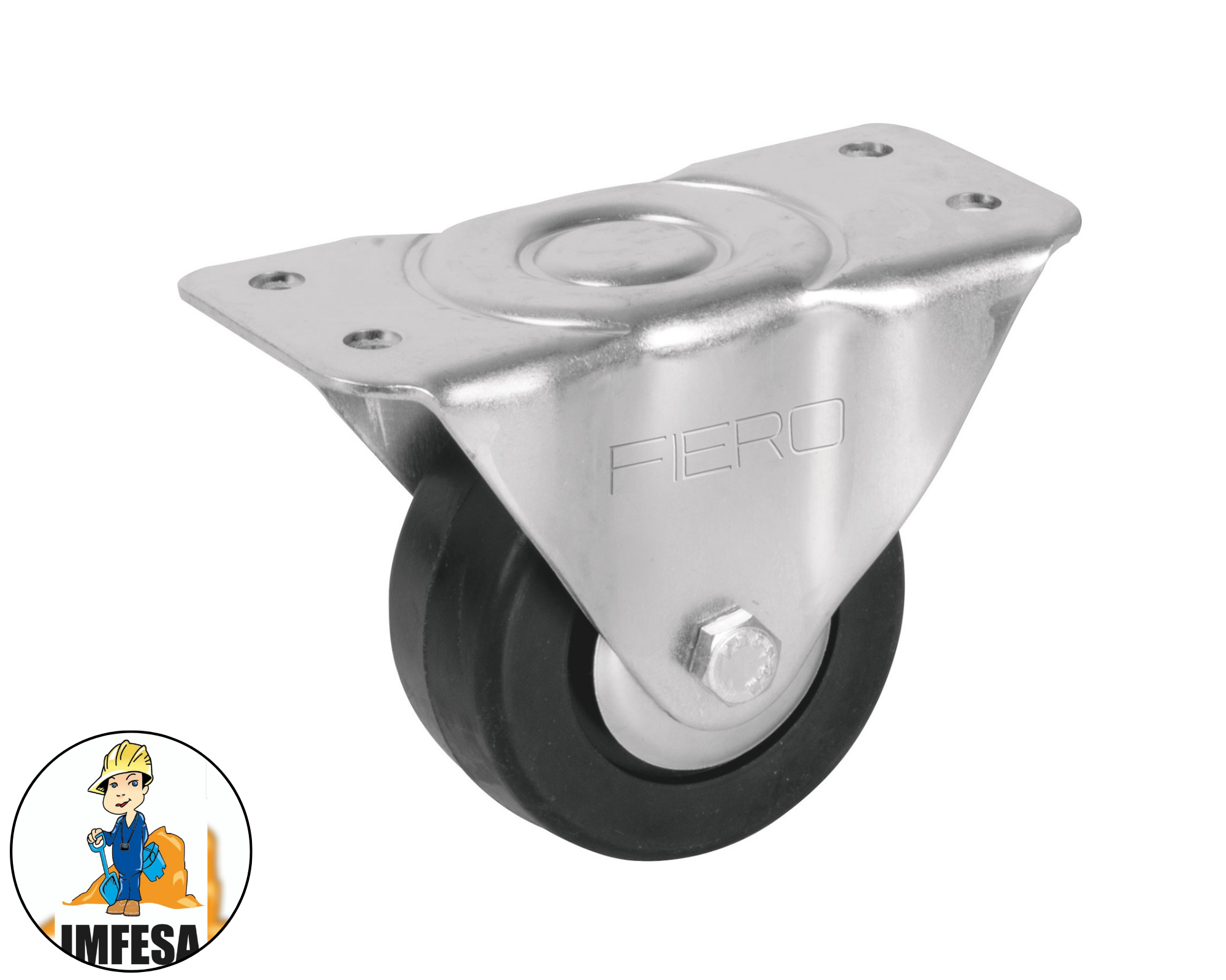 Rodaja hule 3&#34;, placa fija con balero, carga 110 kg