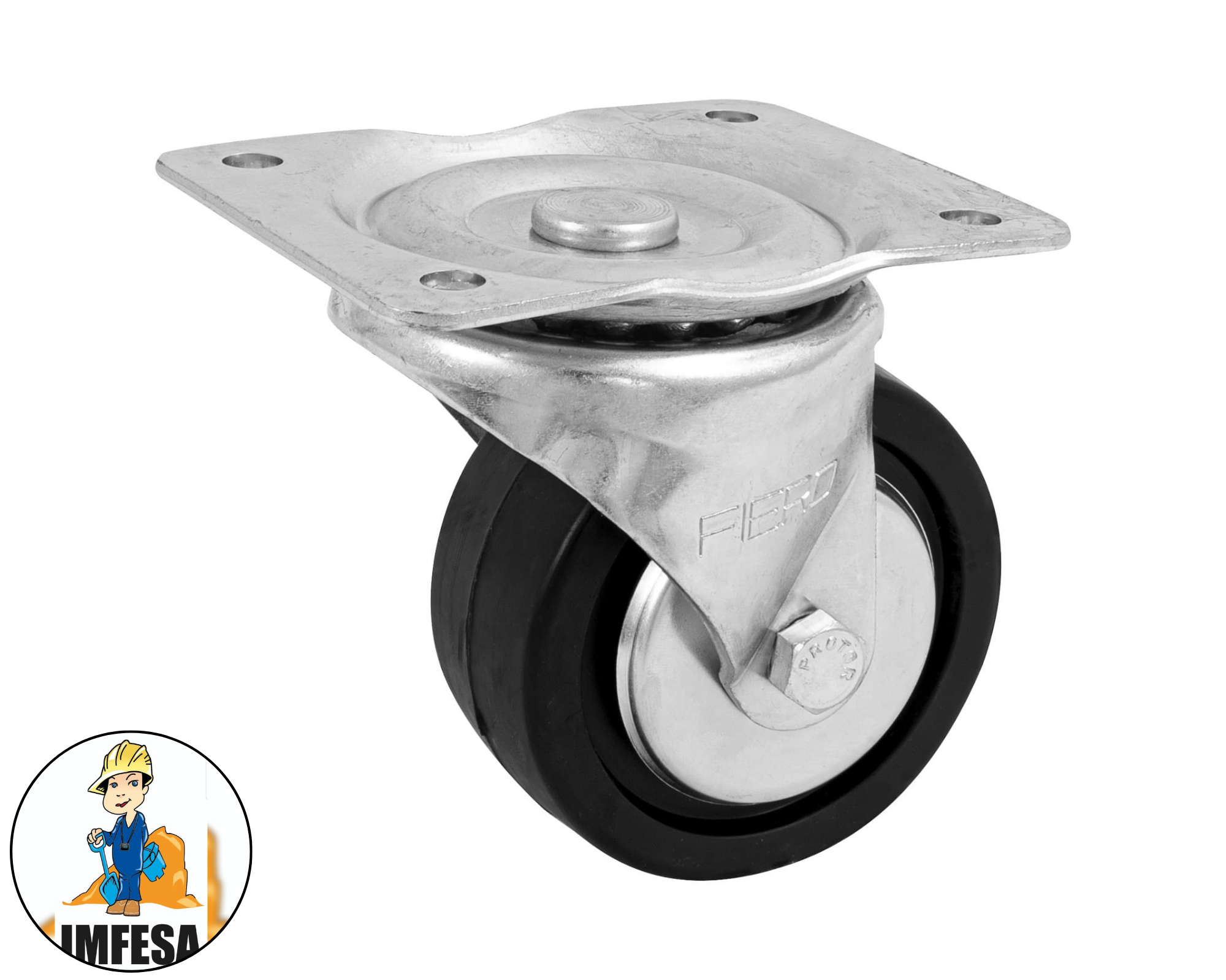 Rodaja hule 4&#34;, placa giratoria con balero, carga 100 kg