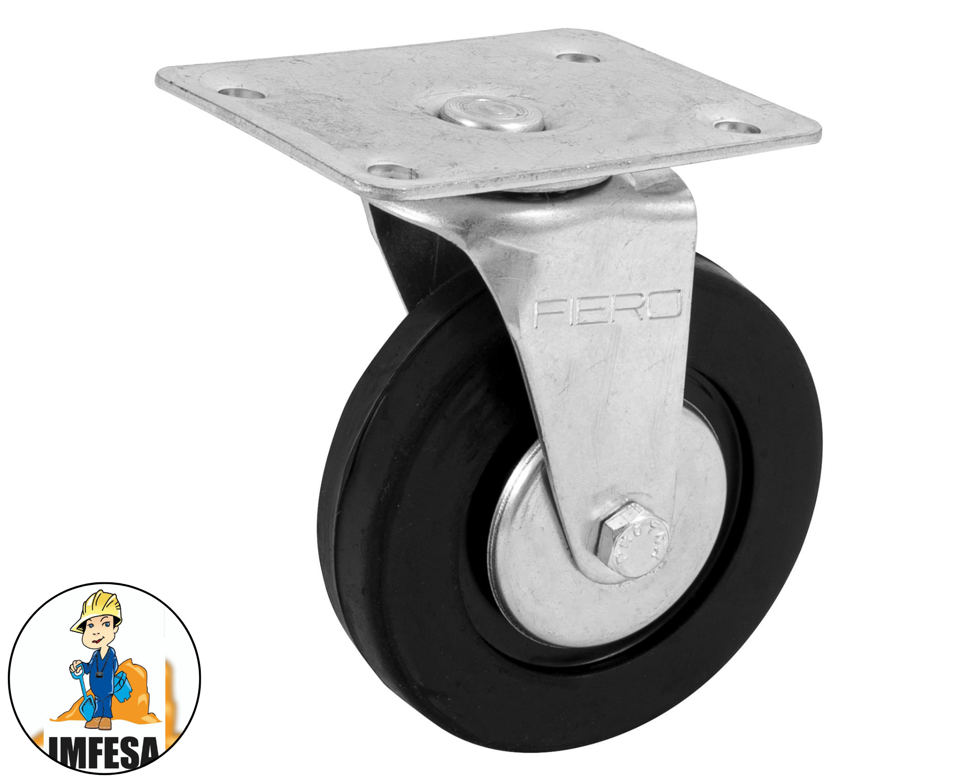 Rodaja hule 4&#34;, placa giratoria con balero, carga 50 kg