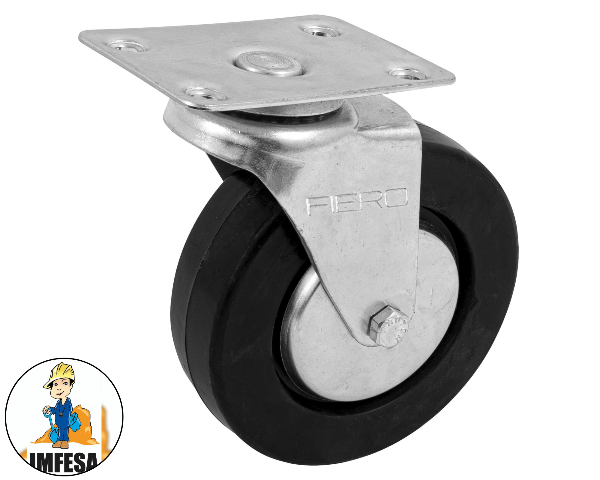Rodaja hule 5&#34;, placa giratoria con balero, carga 60 kg