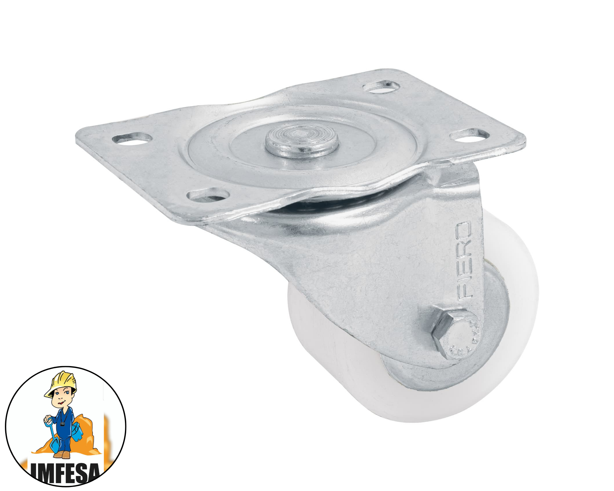 Rodaja de polietileno 2-1/2&#34; placa giratoria, con balero