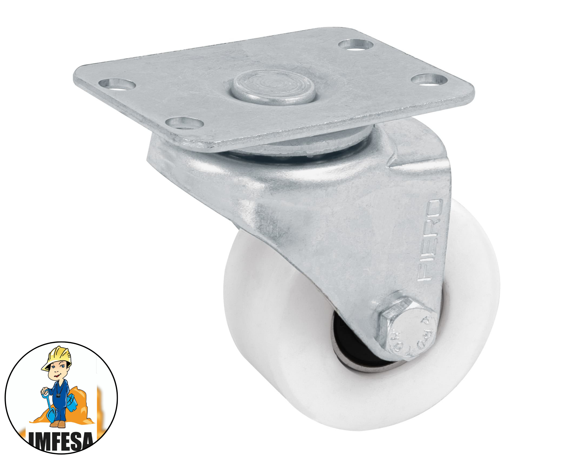 Rodaja de polietileno 2&#34; placa giratoria, con balero,